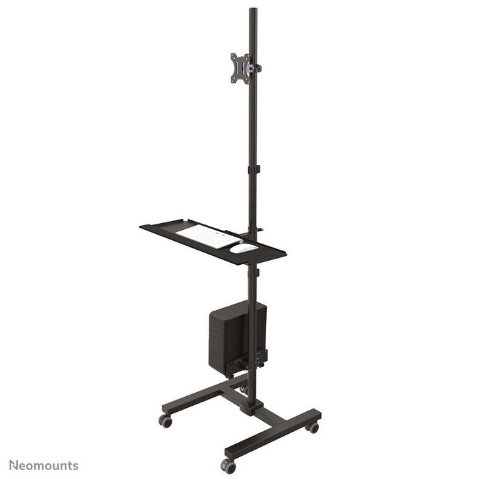 Neomounts by Newstar Newstar Mobile Work Station Floor Stand for monitor (10"-32"), keyboard, mouse & PC - Black - W124750744