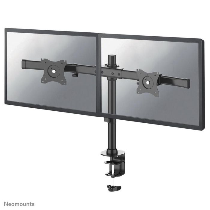 Neomounts by Newstar Newstar Tilt/Turn/Rotate Dual Desk Mount (clamp & grommet) for two 10-27" Monitor Screens, Height Adjustable - Black - W124350768