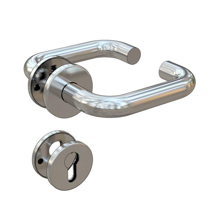 Assa Abloy Abloy Futura set of lever handles on round rose, for EL560/1 ...