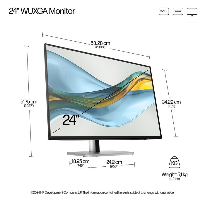 HP Series 5 Pro 24 inch WUXGA Monitor - 524pn, W129050585 - Oprema