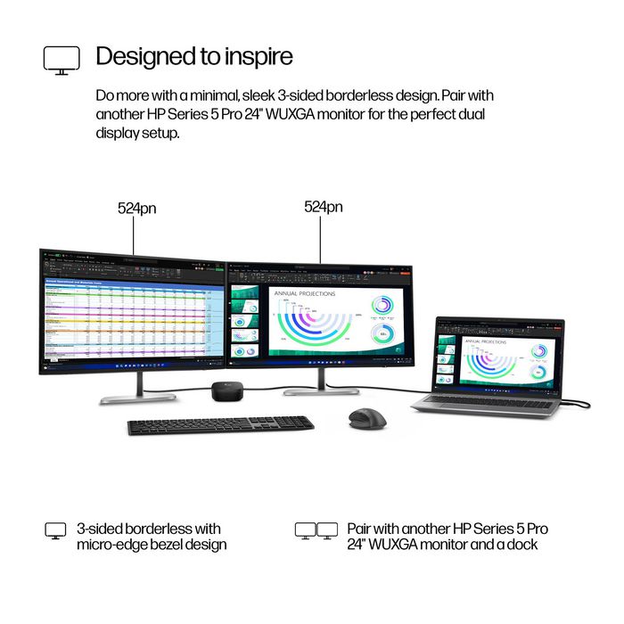 HP Series 5 Pro 24 inch WUXGA Monitor - 524pn, W129050585 - Oprema