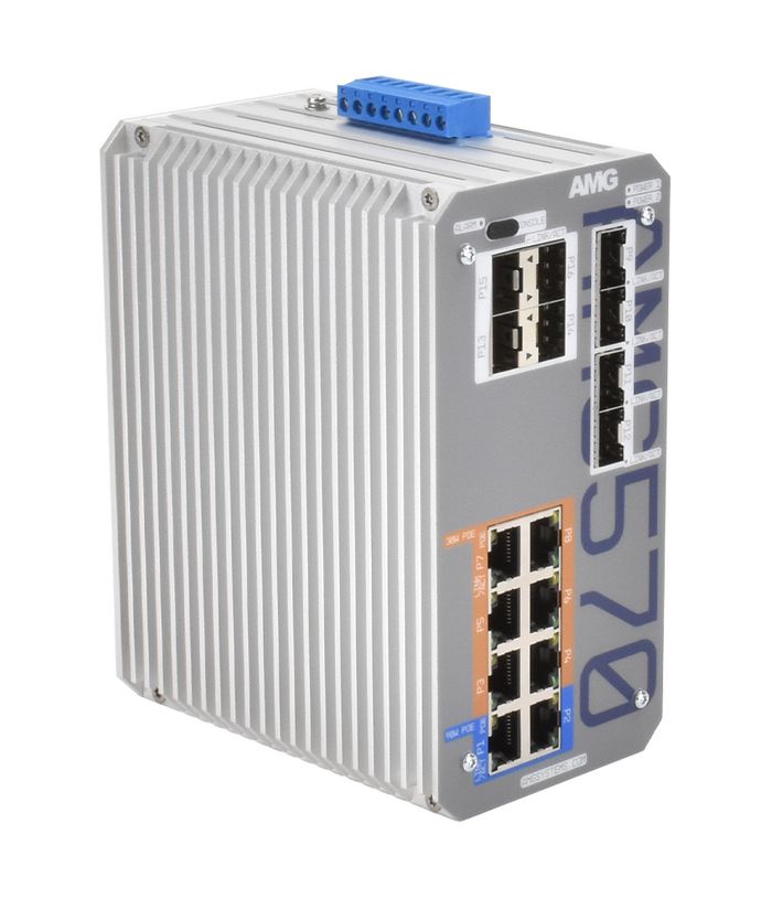 AMG Industrial Managed Switch 8x 10/100/1000TX (2x 90W, 6x 30W PoE), 6x ...