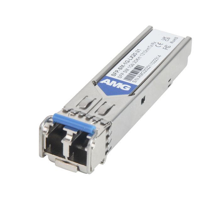 Tx Rx Fiber Lc AMG Industrial SFP Singlemode, 1Gb, 2 Fibers, 20Km, LC Connectors ...