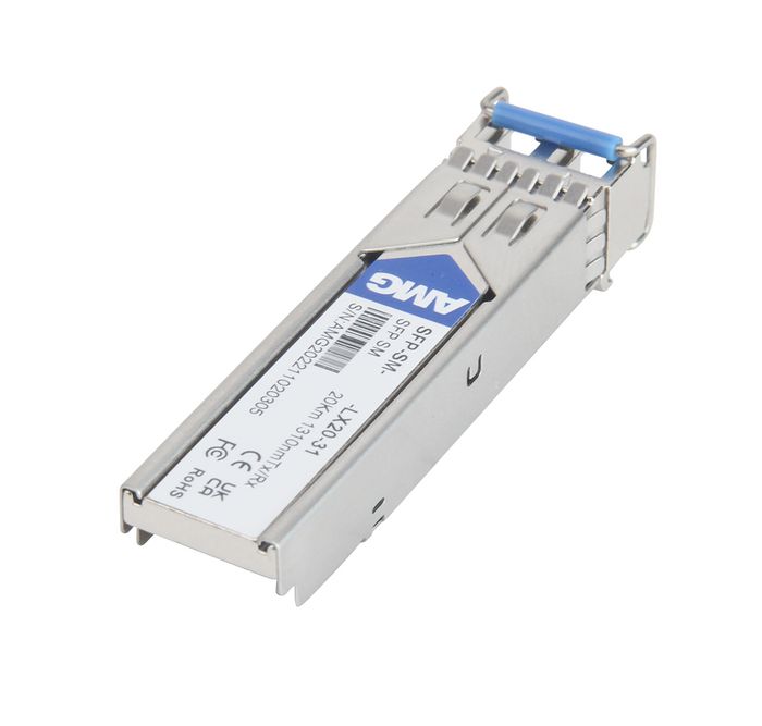 Tx Rx Fiber Lc AMG Industrial SFP Singlemode, 1Gb, 2 Fibers, 20Km, LC Connectors ...