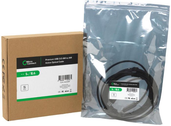 MicroConnect Premium Optic Fiber USB 3.0 A Cable, 5m - W124686560