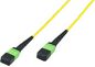 MicroConnect Optical Fibre Cable, MTP Female - MTP Female, Singlemode, 12 Fiber, Polarity B, Polishing : APC, OS2 (Yellow), 3m