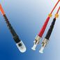 MicroConnect Optical Fibre Cable, MTRJ-ST, Multimode, Duplex, OM4 (Erica Violet), 0.5m