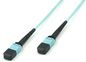 MicroConnect Optical Fibre Cable, MTP Female - MTP Female, Multimode, Polarity B, Polishing : APC, OM3 (Aqua Blue), 7m