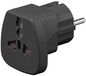 MicroConnect Universal adapter black work to UK, US, DK, CH, IT