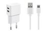 MicroConnect USB-C Charger Set, 2.4A, White