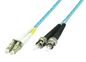 MicroConnect Optical Fibre Cable, LC-ST, Multimode, Duplex, OM3 (Aqua Blue), 1m