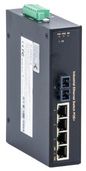 Barox Industrial switch with PoE+ and optical uplink, 4x10/100TX with PoE+, 1 x 100BaseFX, SC, MM, 2km Max