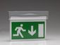 LuxIntelligent Low Voltage exit sign c/w Legend (EC Arrow Down) - complete with NiCd battery pack & first fix base