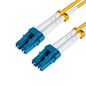 MicroConnect Optical Fibre Cable, LC-LC, Singlemode, Duplex, OS2 (Yellow) 1m