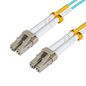 MicroConnect Optical Fibre Cable, LC-LC, Multimode, Duplex, OM3 (Aqua Blue) 1m