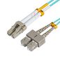MicroConnect Optical Fibre Cable, LC-SC, Multimode, Duplex, OM3 (Aqua Blue), 3m