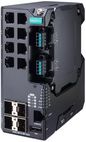 Moxa 12-port managed Ethernet switch(8*POE), dual power supply 12/24/48 VDC, Extended Temp