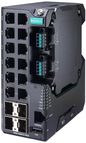 Moxa 12G-port full Gigabit managed Ethernet switch, 88 to 300 VDC, 85 to 264 VAC, Extended Temp