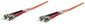Intellinet Fiber Optic Patch Cable, Om1, St/St, 2M, Orange, Duplex, Multimode, 62.5/125 µm, Lszh, Fibre, Lifetime Warranty, Polybag