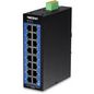 TRENDnet TI-G160i, 16x 1G RJ-45, 6-pin terminal block, 32Gbps, 23.8Mpps, 128MB, QoS, VLAN, ACL, 160x120x50 mm